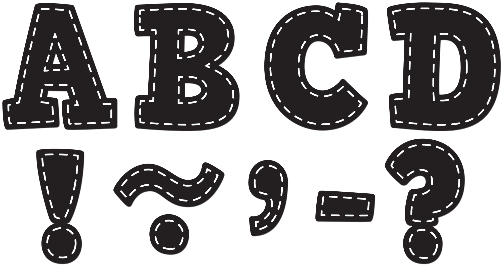 Black Stitch Bold Block 3" Magnetic Letters