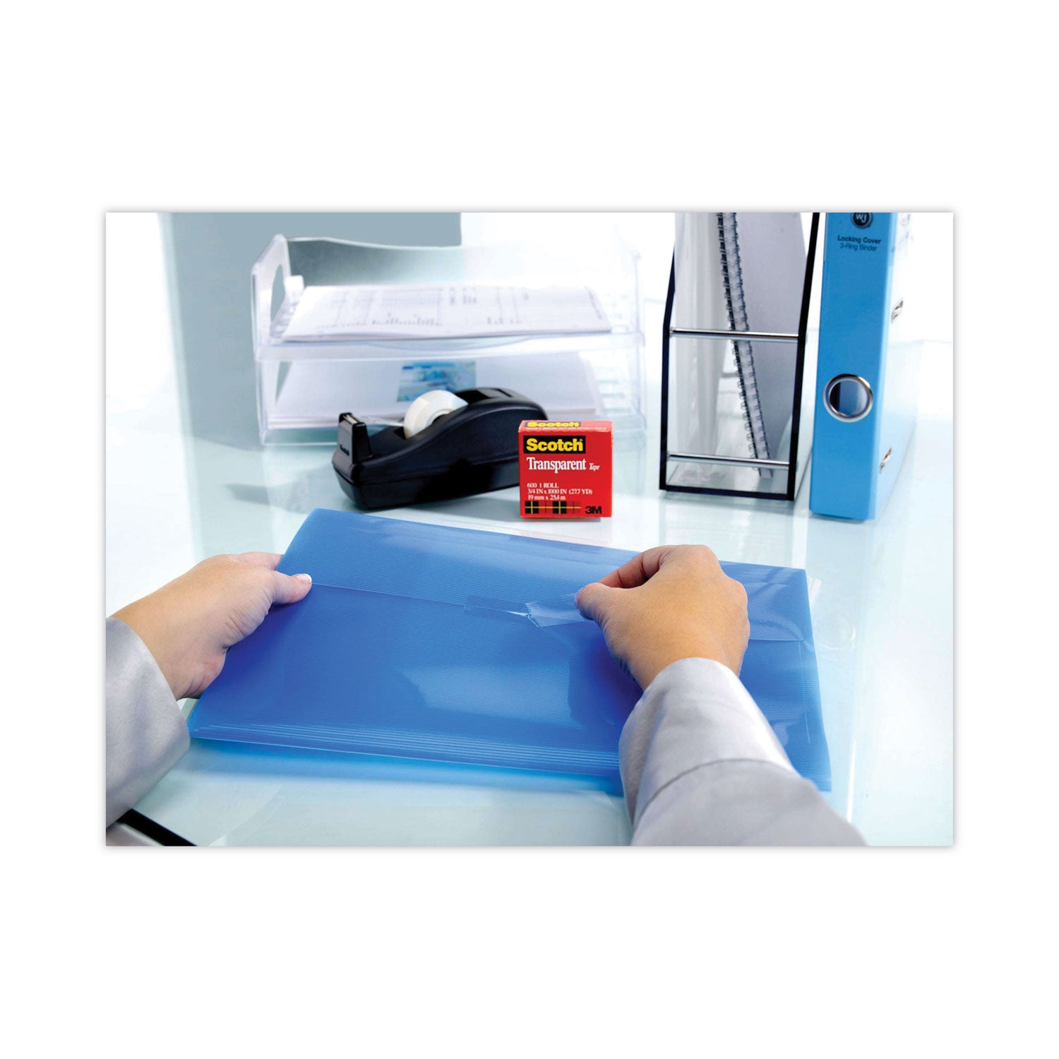 27.78 yd Length x 0.75" Width - 1" Core - Clear - Dispenser Included - Desktop Dispenser - Moisture Resistant, Stain Resistant, Long Lasting - For Multipurpose, Label Protection, Wrapping, Mending - 12 / Pack