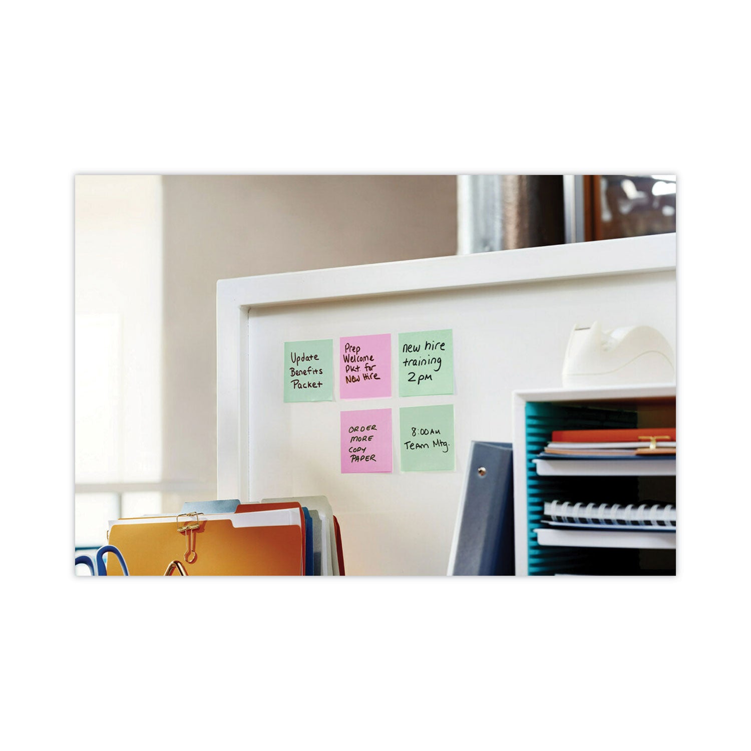 Post-it Notes Beachside Café Color Collection, 3" x 3", Square, 100 Sheets per Pad, 12 Pads/Pack, Fresh Mint, Aqua Splash, Sunnyside, Papaya Fizz, Guava, Self-adhesive, Repositionable