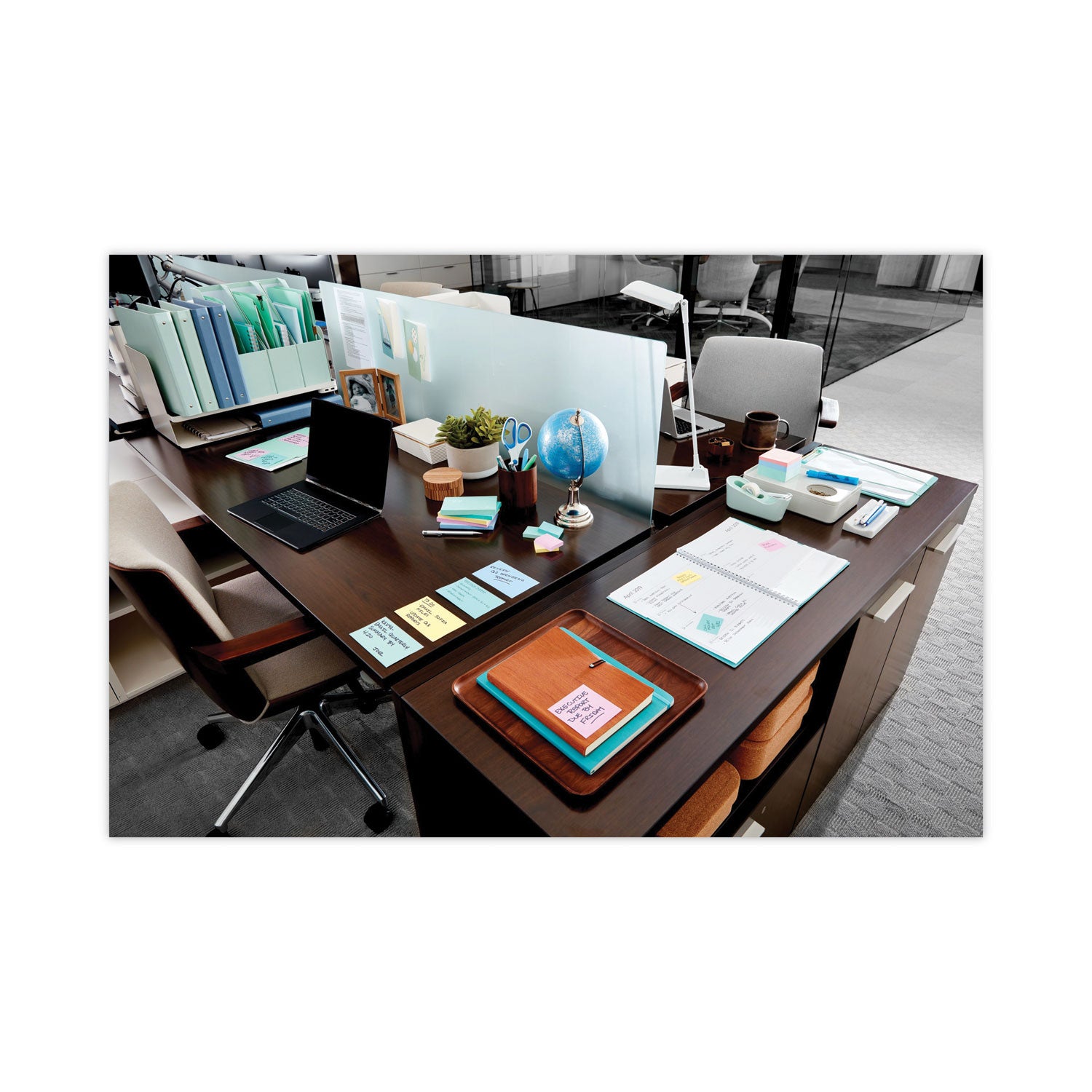 Post-it Notes Beachside Café Color Collection, 3" x 3", Square, 100 Sheets per Pad, 12 Pads/Pack, Fresh Mint, Aqua Splash, Sunnyside, Papaya Fizz, Guava, Self-adhesive, Repositionable