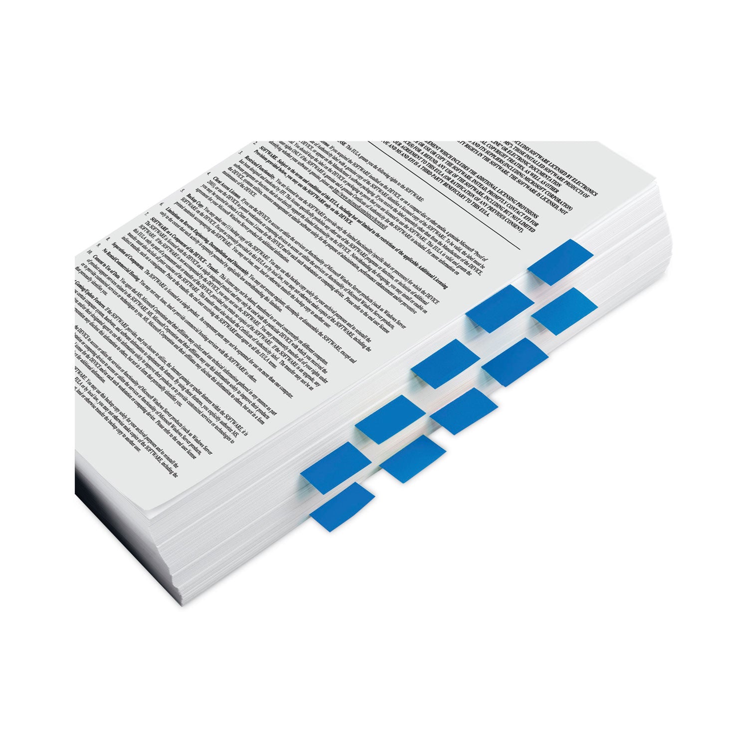 Post-it&reg; Flags - 100 x Blue - 1" Flag/Note Width x 1 3/4" Flag/Note Length - Rectangle - Unruled - Blue - Removable, Tab - Dispenser Included - 1 Pack