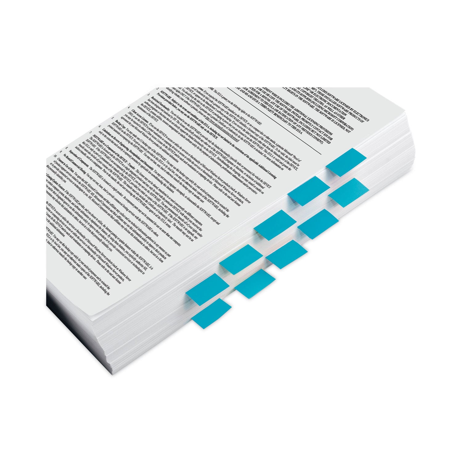 Post-it&reg; Flags - 100 x Blue - 1" Flag/Note Width x 1 3/4" Flag/Note Length - Rectangle - Unruled - Blue - Removable, Tab - Dispenser Included - 1 Pack