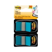 Post-it&reg; Flags - 100 x Blue - 1" Flag/Note Width x 1 3/4" Flag/Note Length - Rectangle - Unruled - Blue - Removable, Tab - Dispenser Included - 1 Pack