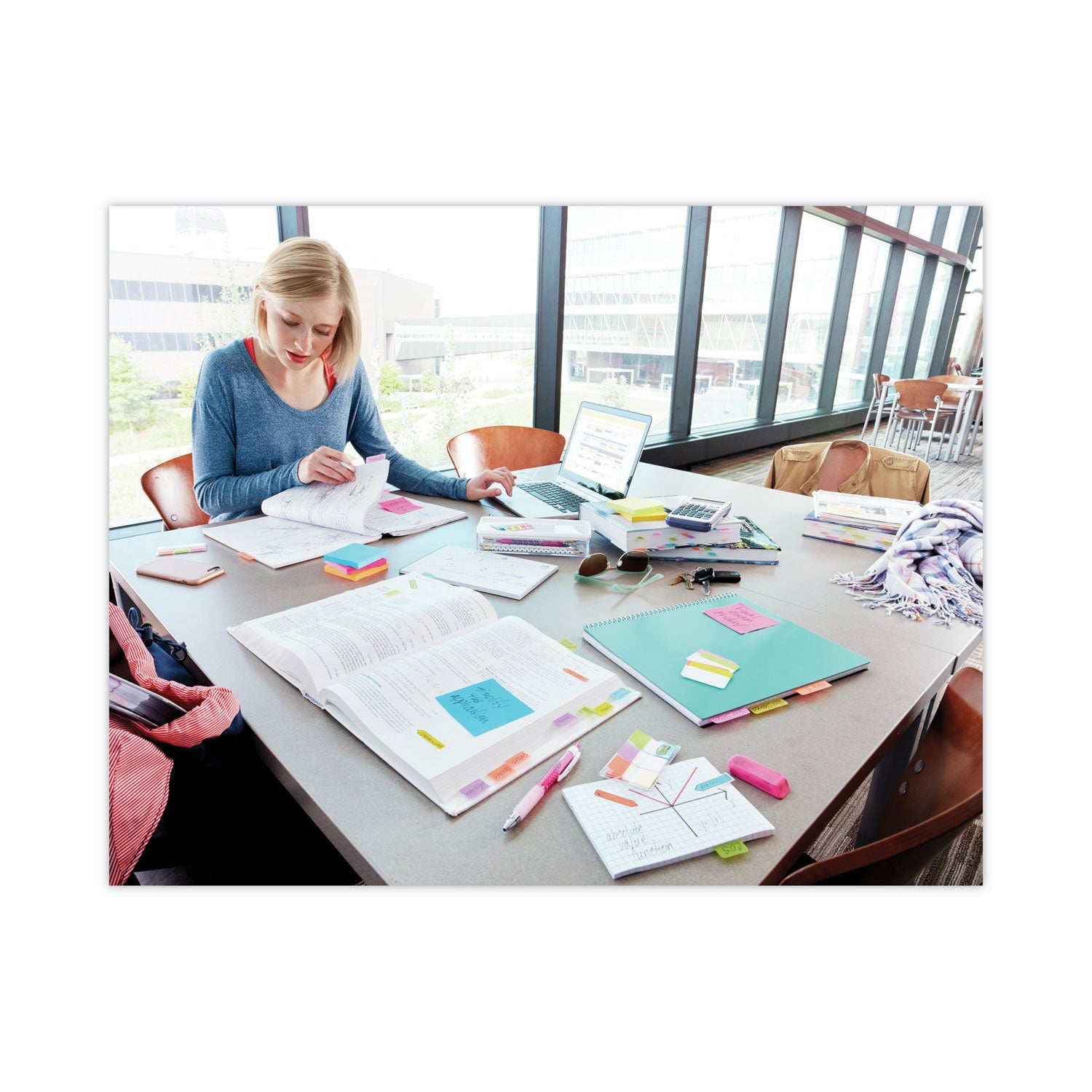 Post-it&reg; Flags - 100 x Bright Green - 1" Flag/Note Width x 1 3/4" Flag/Note Length - Rectangle - Unruled - Green - Removable, Self-adhesive - Dispenser Included - 1 Pack