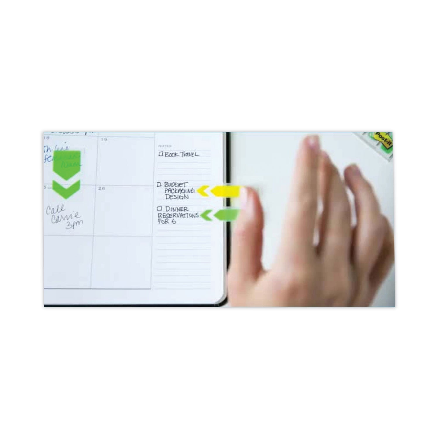 600 x Green - 1" Flag/Note Width x 1 3/4" Flag/Note Length - Rectangle - Unruled - Green - Removable, Writable - Dispenser Included - 50/Dispenser Box - 12 / Box