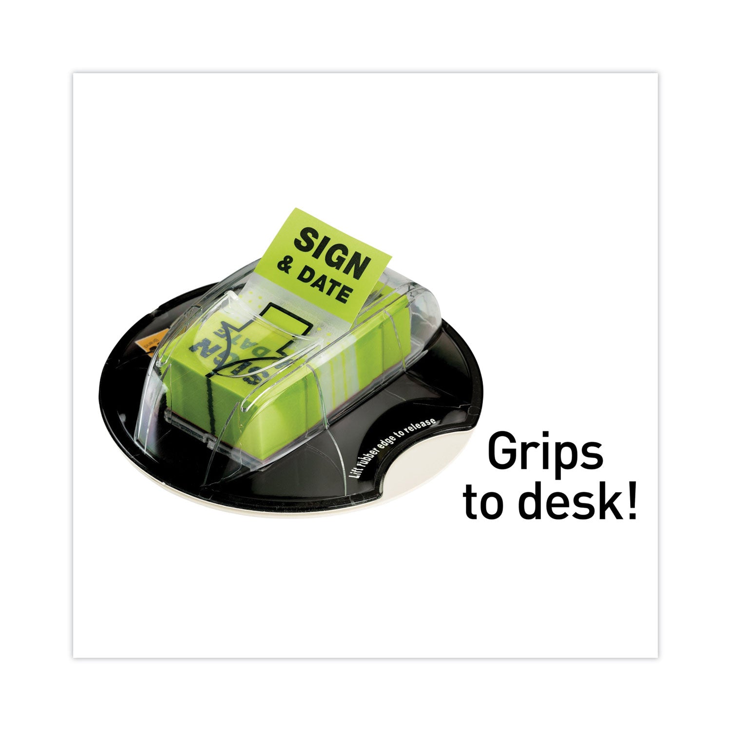 Post-it&reg; Message Flags - 200 x Bright Green - 1" Flag/Note Width x 1 3/4" Flag/Note Length - Arrow, Rectangle - Unruled - Sign & Date - Green - Removable, Self-adhesive - Dispenser Included - 1 Pack
