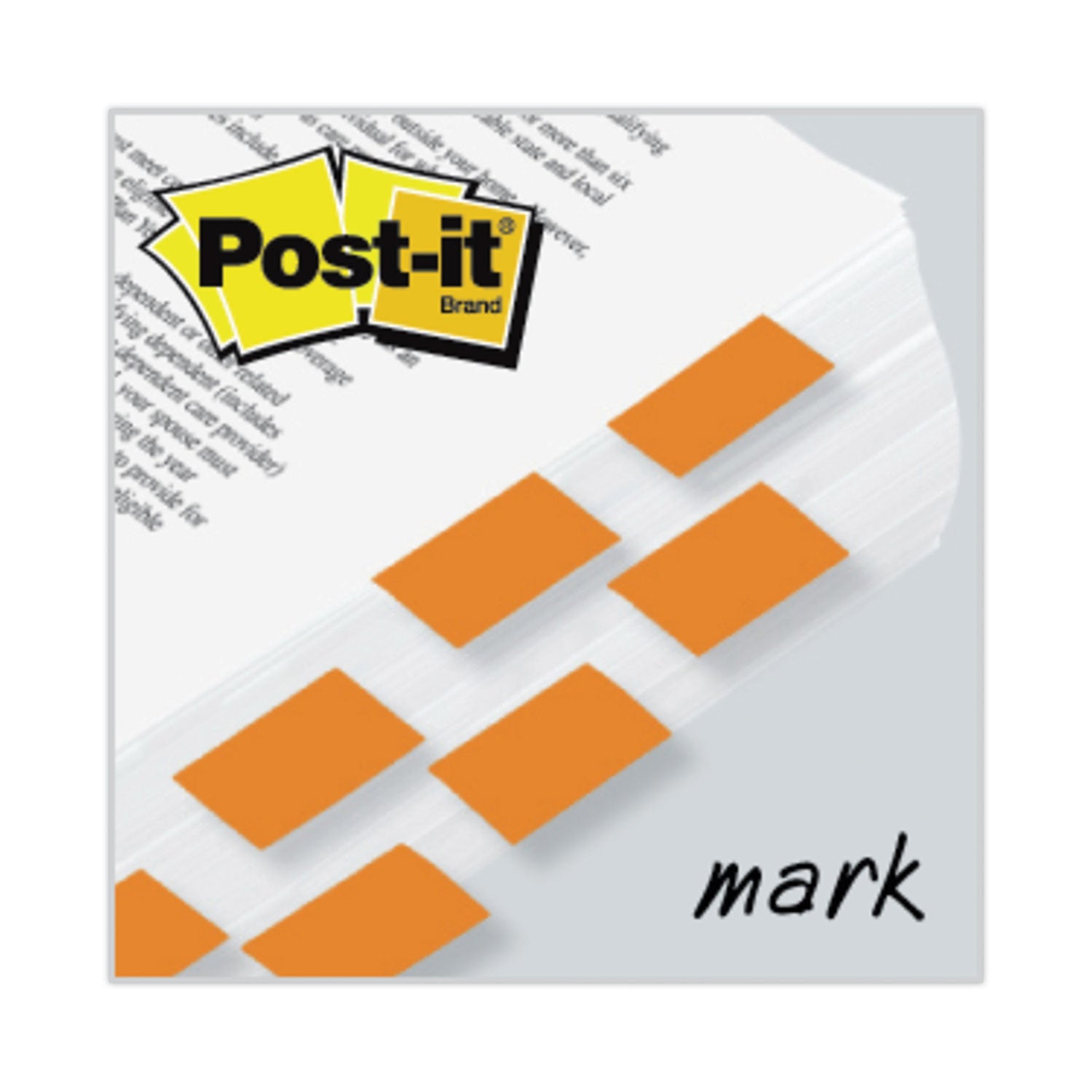 Post-it&reg; Flags - 100 x Orange - 1" Flag/Note Width x 1 3/4" Flag/Note Length - Rectangle - Unruled - Orange - Removable, Tab - Dispenser Included - 1 Pack