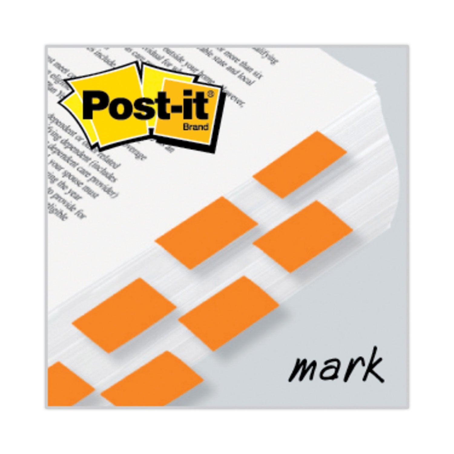 Post-it&reg; Flags - 100 x Orange - 1" Flag/Note Width x 1 3/4" Flag/Note Length - Rectangle - Unruled - Orange - Removable, Tab - Dispenser Included - 1 Pack