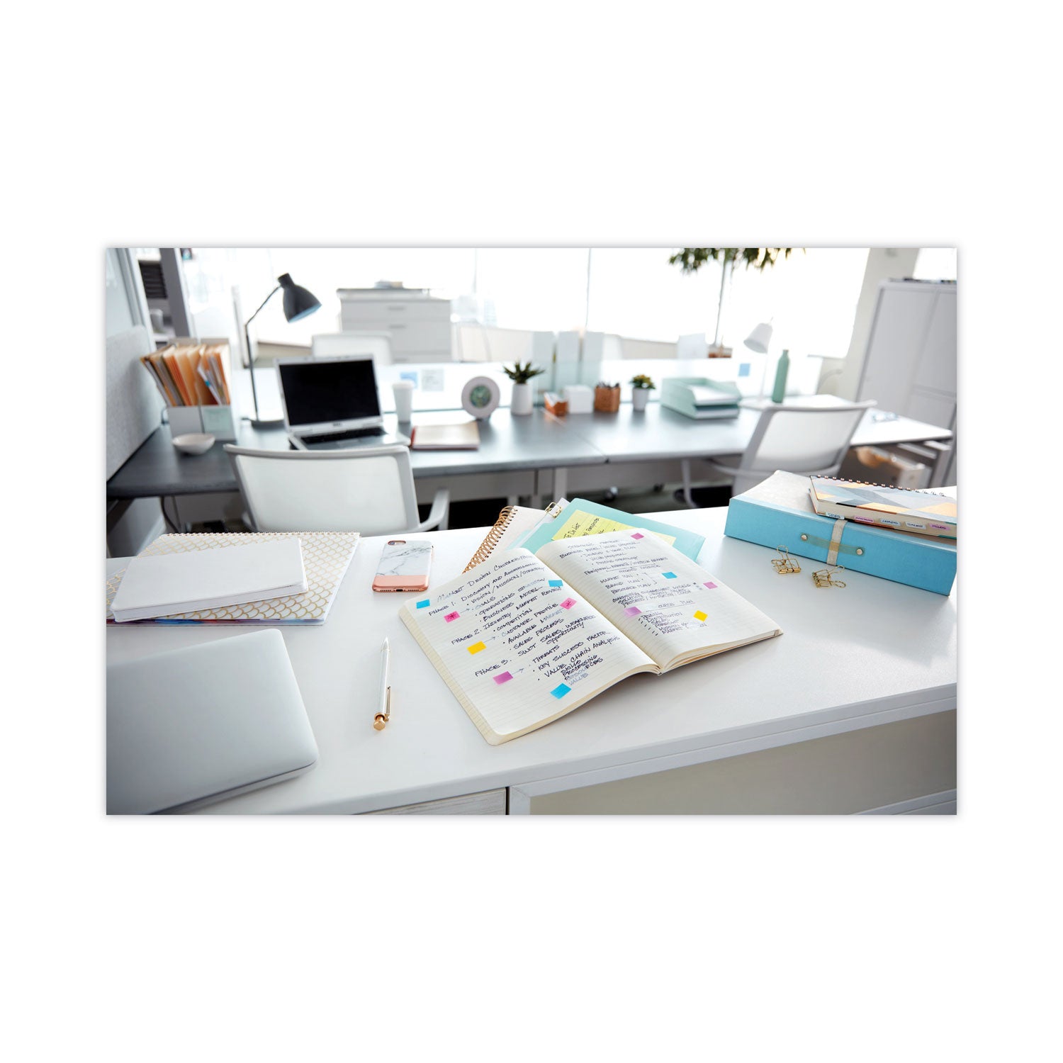 Post-it&reg; Flags - 160 - 1" Flag/Note Width x 1 3/4" Flag/Note Length - Rectangle - Unruled - Pink, Green, Orange, Purple, Assorted - Dispenser Included - 1 Pack