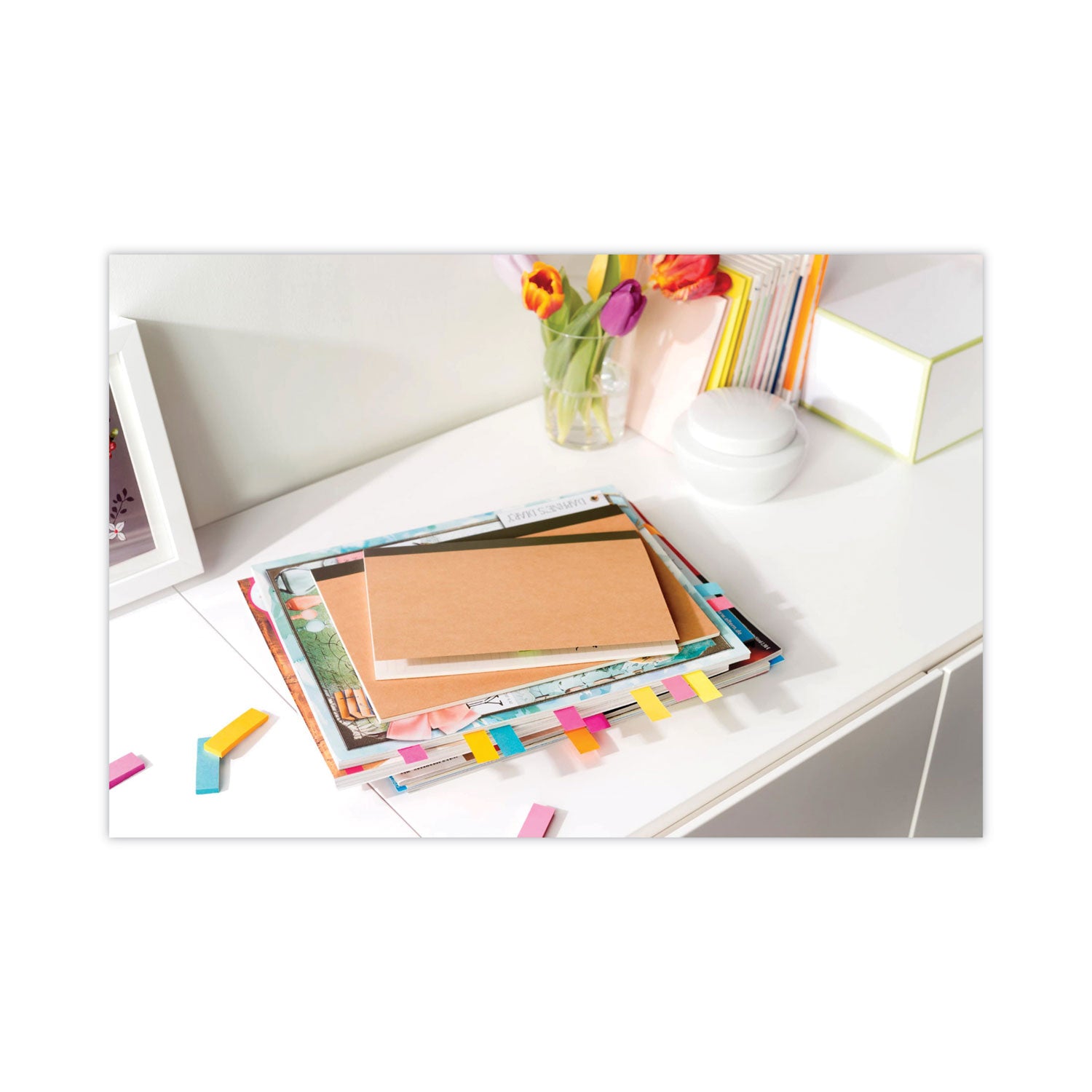 Post-it&reg; Flags - 160 - 1" Flag/Note Width x 1 3/4" Flag/Note Length - Rectangle - Unruled - Pink, Green, Orange, Purple, Assorted - Dispenser Included - 1 Pack