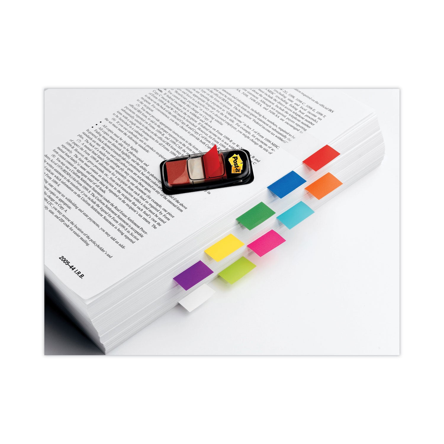 600 x Red - 1" Flag/Note Width x 1 3/4" Flag/Note Length - Rectangle - Unruled - Red - Removable, Writable - Dispenser Included - 50/Dispenser Box - 12 / Box