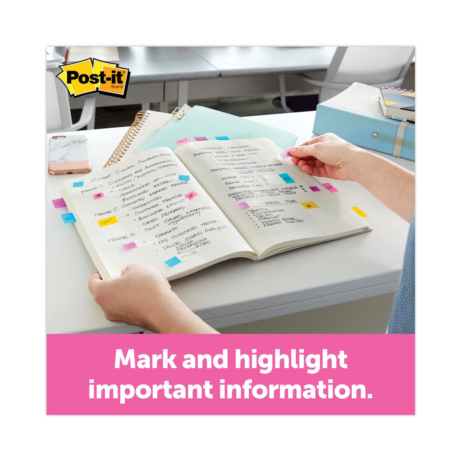 Post-it&reg; Flags Value Pack - 200 - 1" Flag/Note Width x 1 3/4" Flag/Note Length - Rectangle - Unruled - Red, Green, Yellow, Blue, Assorted - Self-adhesive, Removable - Dispenser Included - 1 Pack