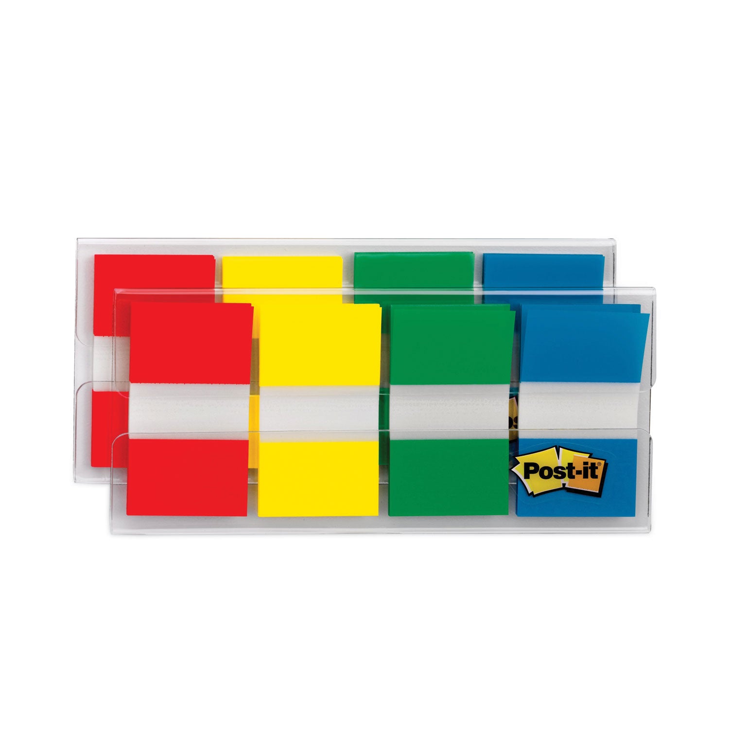 Post-it&reg; Flags - 40 x Red, 40 x Yellow, 40 x Blue, 40 x Green - 1" Flag/Note Width x 1 3/4" Flag/Note Length - Rectangle - Unruled - Red, Yellow, Green, Blue, Assorted - Dispenser Included - 1 Pack