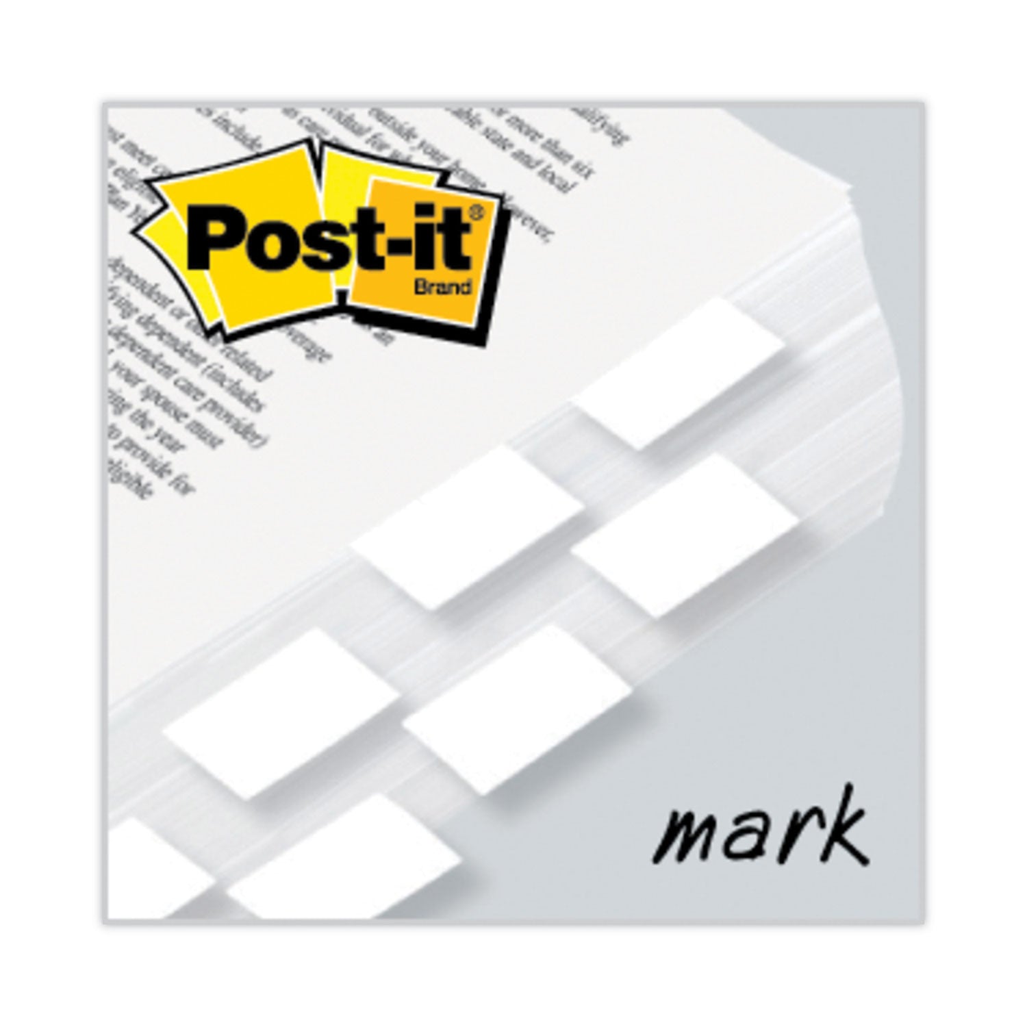 Post-it&reg; Flags - 100 - 1" Flag/Note Width x 1 3/4" Flag/Note Length - Rectangle - Unruled - White - Removable, Self-adhesive - Dispenser Included - 1 Pack