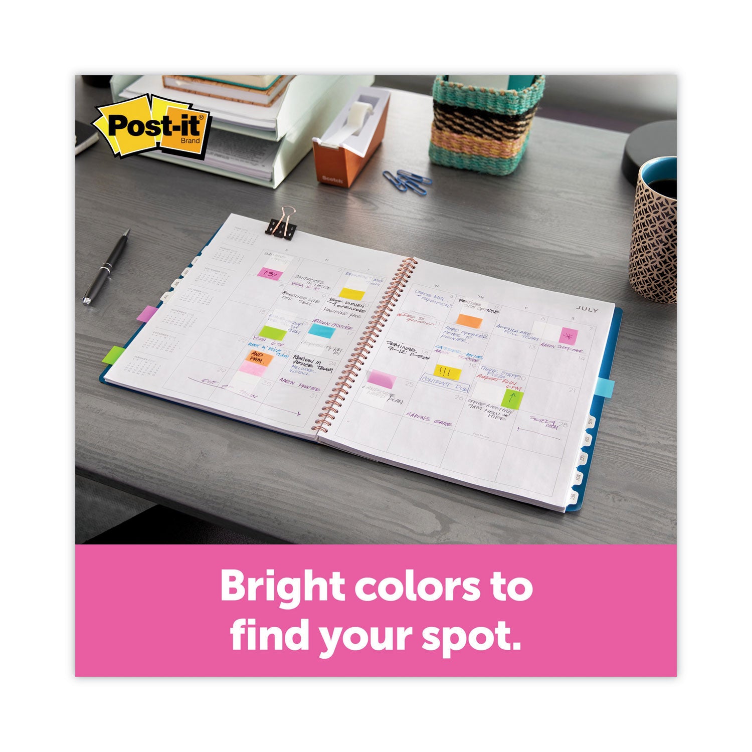 320 x Assorted - 1/2" Flag/Note Width, 1" Flag/Note Width - Blue, Green, Yellow, Orange, Red, Pink, Purple - Self-adhesive, Repositionable - Dispenser Included - 320 / Pack
