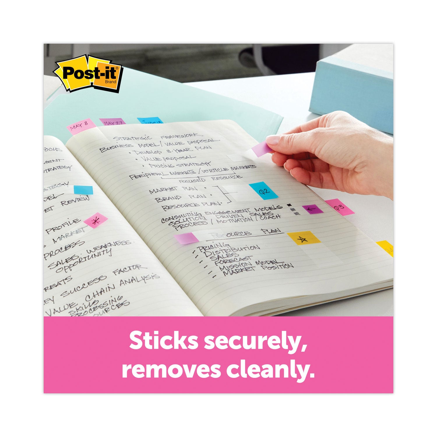 Post-it&reg; Arrow Message Flags - 80 - 1/2" Flag/Note Width x 1 3/4" Flag/Note Length - Arrow, Rectangle - Unruled - Sign & Date - Blue, Red, Green, Yellow, Assorted - Self-adhesive, Repositionable, Removable - Dispenser Included - 1 Pack