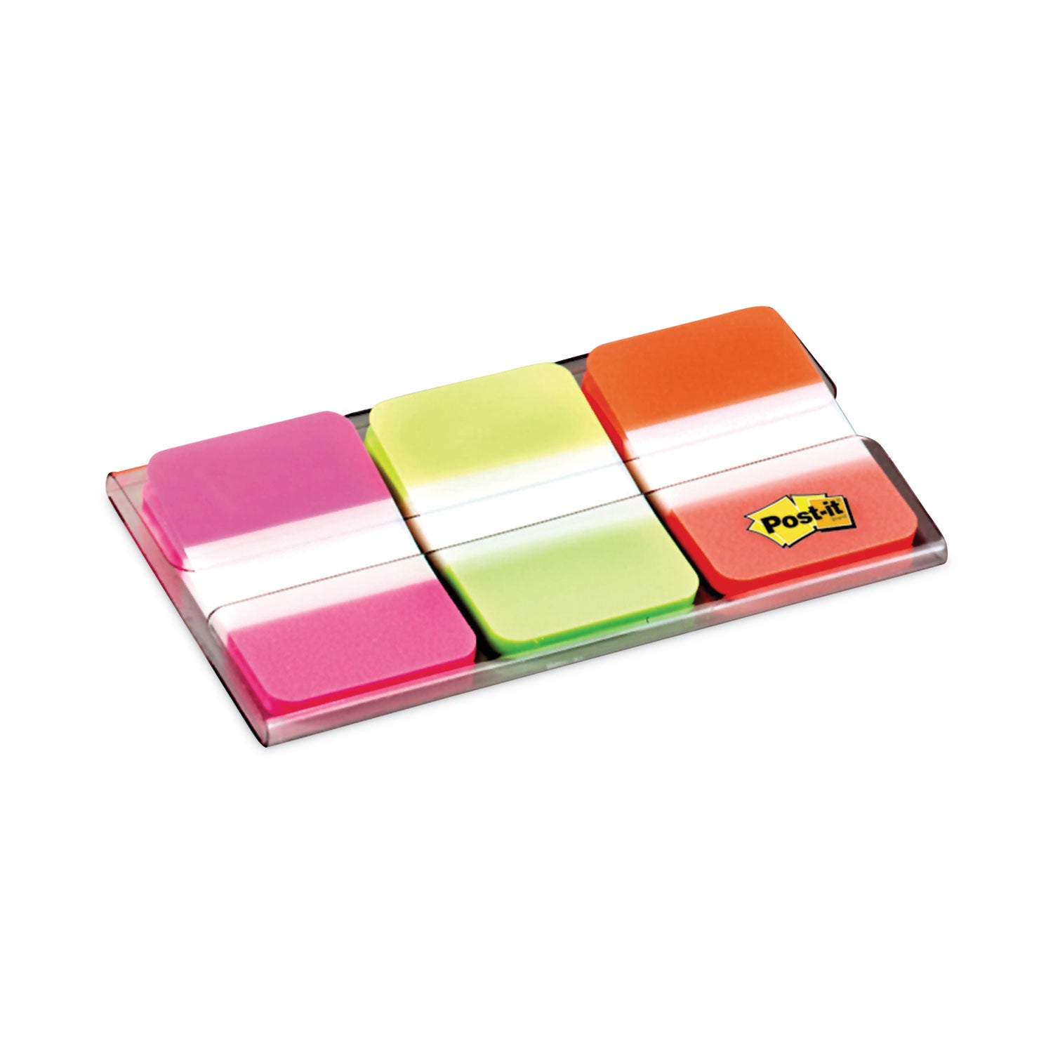 Post-it&reg; Durable Tabs - 1.50" Tab Height x 1" Tab Width - Removable - Pink, Purple, Orange, Semi-transparent Tab(s) - Wear Resistant, Tear Resistant, Durable, Repositionable, Writable, Removable, Reusable - 1 Pack