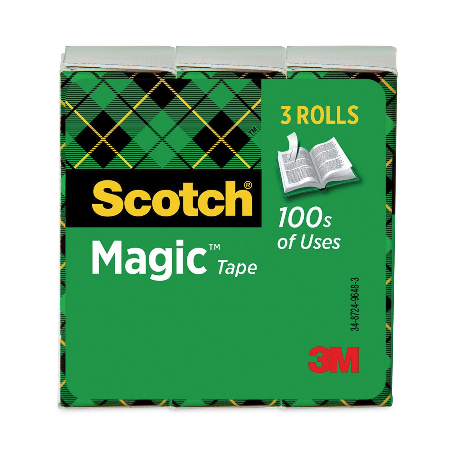 Scotch 3/4"W Magic Tape - 27.78 yd Length x 0.75" Width - 1" Core - Matte - Clear - For Mending, Office, Home, School - 1 Pack