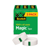Scotch 3/4"W Magic Tape - 27.78 yd Length x 0.75" Width - 1" Core - Matte - Clear - For Mending, Office, Home, School - 1 Pack