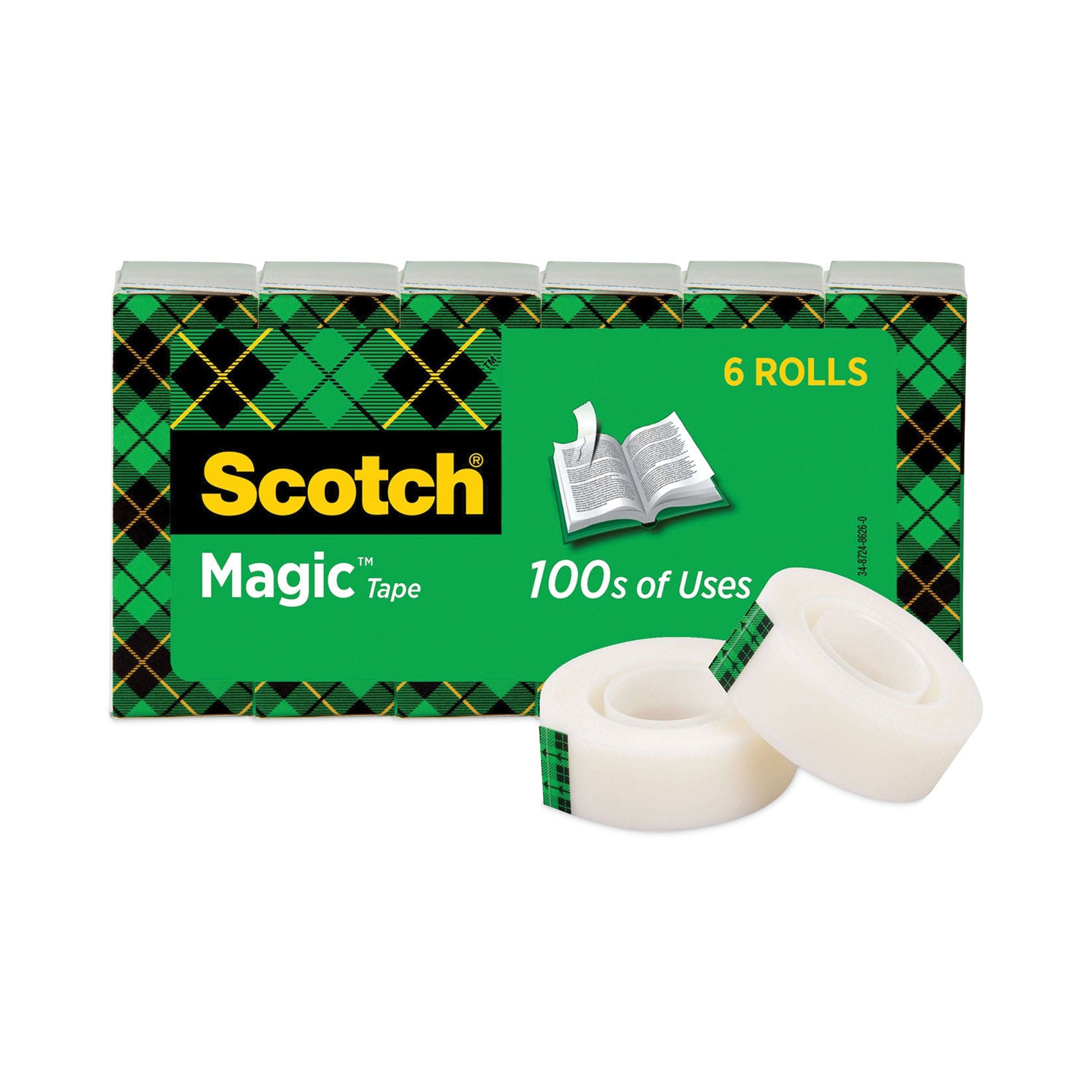 Scotch 3/4"W Magic Tape - 27.78 yd Length x 0.75" Width - 1" Core - Transparent - Yellowing Resistant - For Office, Home, School, Mending - 1 Pack