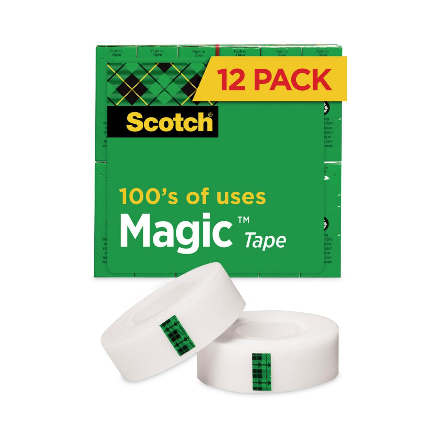Scotch 3/4"W Magic Tape - 27.78 yd Length x 0.75" Width - 1" Core - Matte - Clear - For Multipurpose - 1 Pack