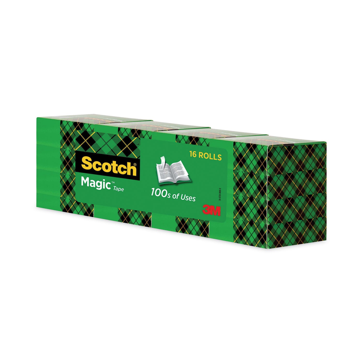 Scotch 3/4"W Magic Tape - 27.78 yd Length x 0.75" Width - 1" Core - Matte - Clear - Split Resistant, Tear Resistant - For Document, Book, Patching, Mending, Splicing - 16 / Pack