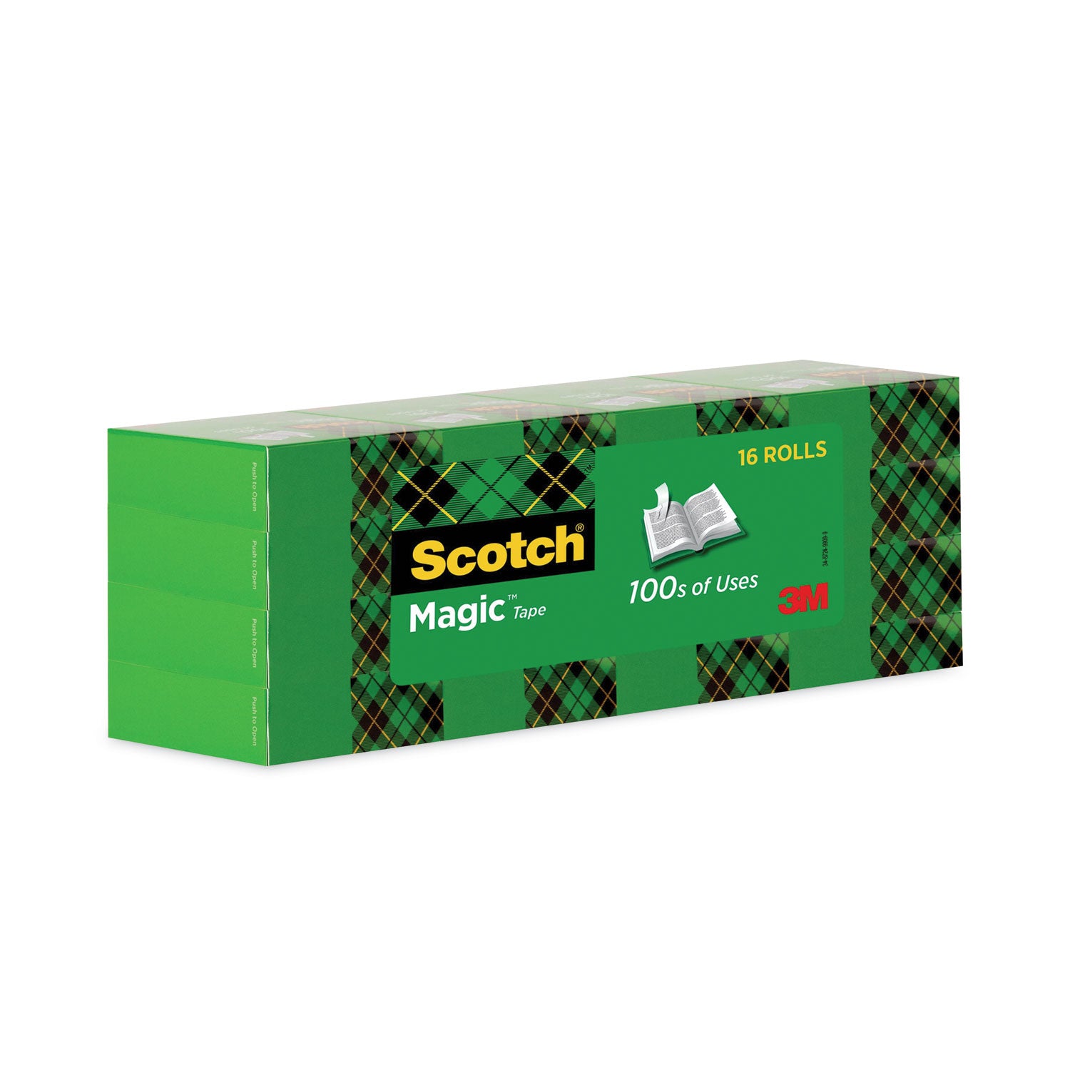 Scotch 3/4"W Magic Tape - 27.78 yd Length x 0.75" Width - 1" Core - Matte - Clear - Split Resistant, Tear Resistant - For Document, Book, Patching, Mending, Splicing - 16 / Pack