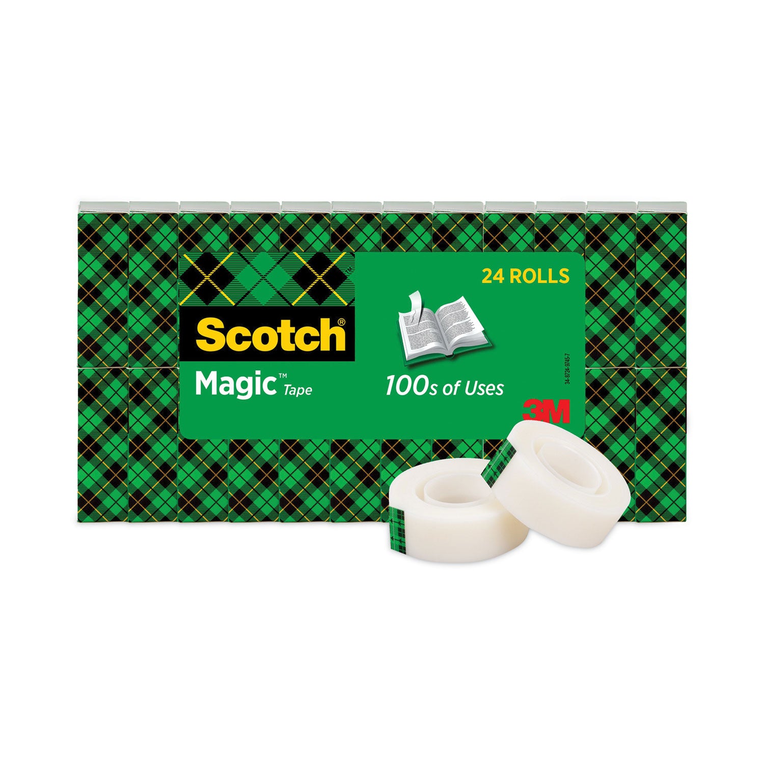 Scotch 3/4"W Magic Tape - 27.78 yd Length x 0.75" Width - 1" Core - Matte - Clear - Split Resistant, Tear Resistant - For Mending, Splicing - 1 Pack