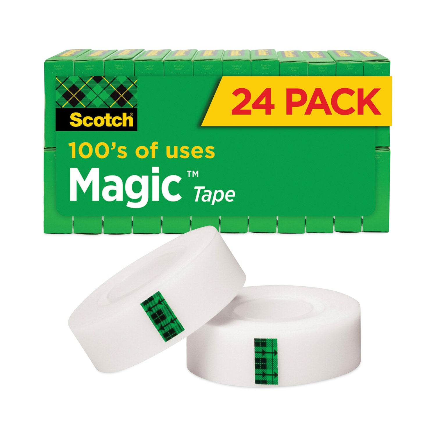 Scotch 3/4"W Magic Tape - 27.78 yd Length x 0.75" Width - 1" Core - Matte - Clear - Split Resistant, Tear Resistant - For Mending, Splicing - 1 Pack