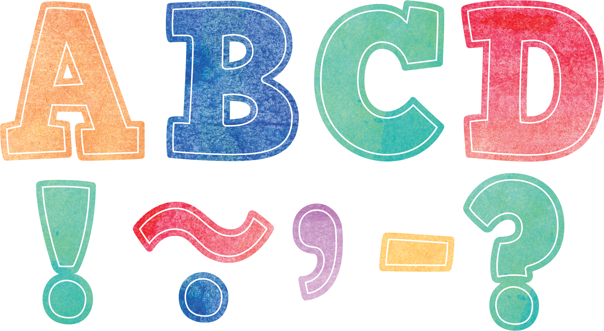 Watercolor Bold Block 3" Magnetic Letters