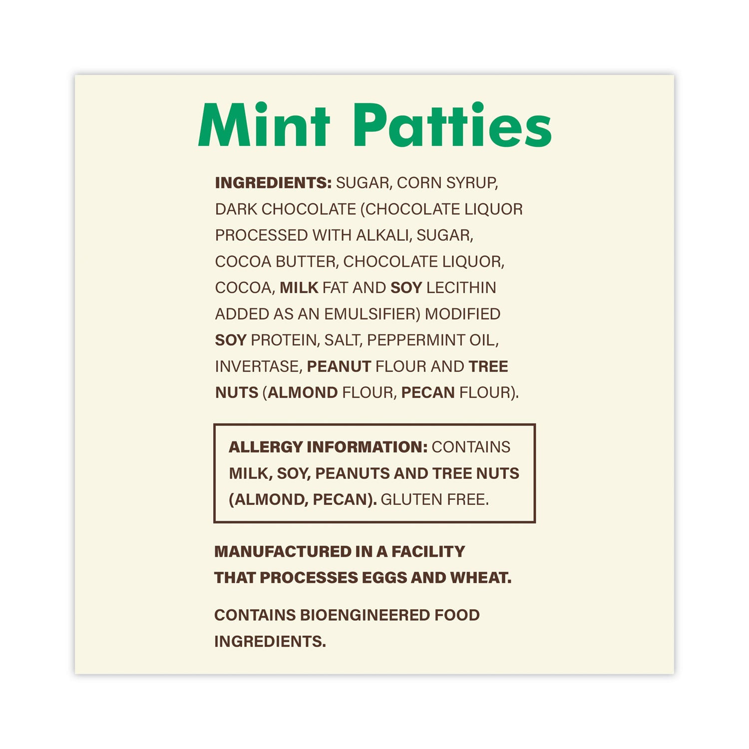 Green Rabbit Chocolate - Dark Chocolate, Peppermint - Gluten-free, Low Fat, Individually Wrapped - 3 lb - 175 /Bag - 1