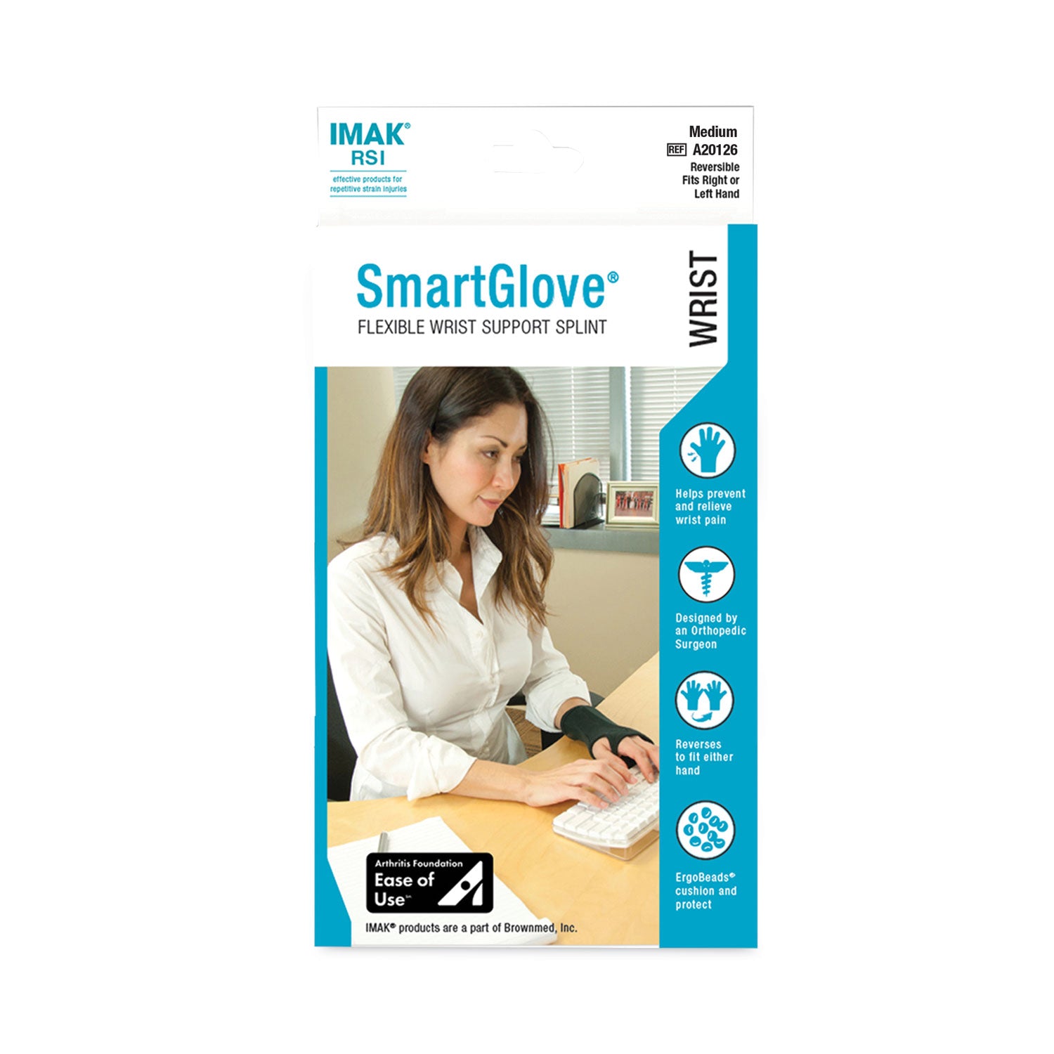 SmartGlove Wrist Wrap, Medium, Fits Hands Up to 3.75" Wide, Black