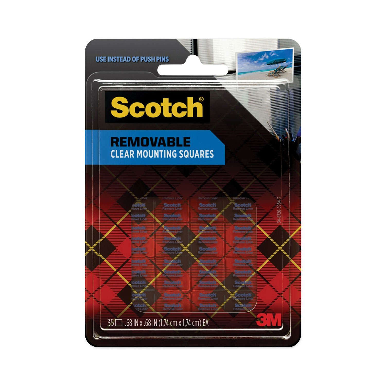 0.69" Length x 0.69" Width - Gray - Stain Resistant - For Mounting - 1 Pack