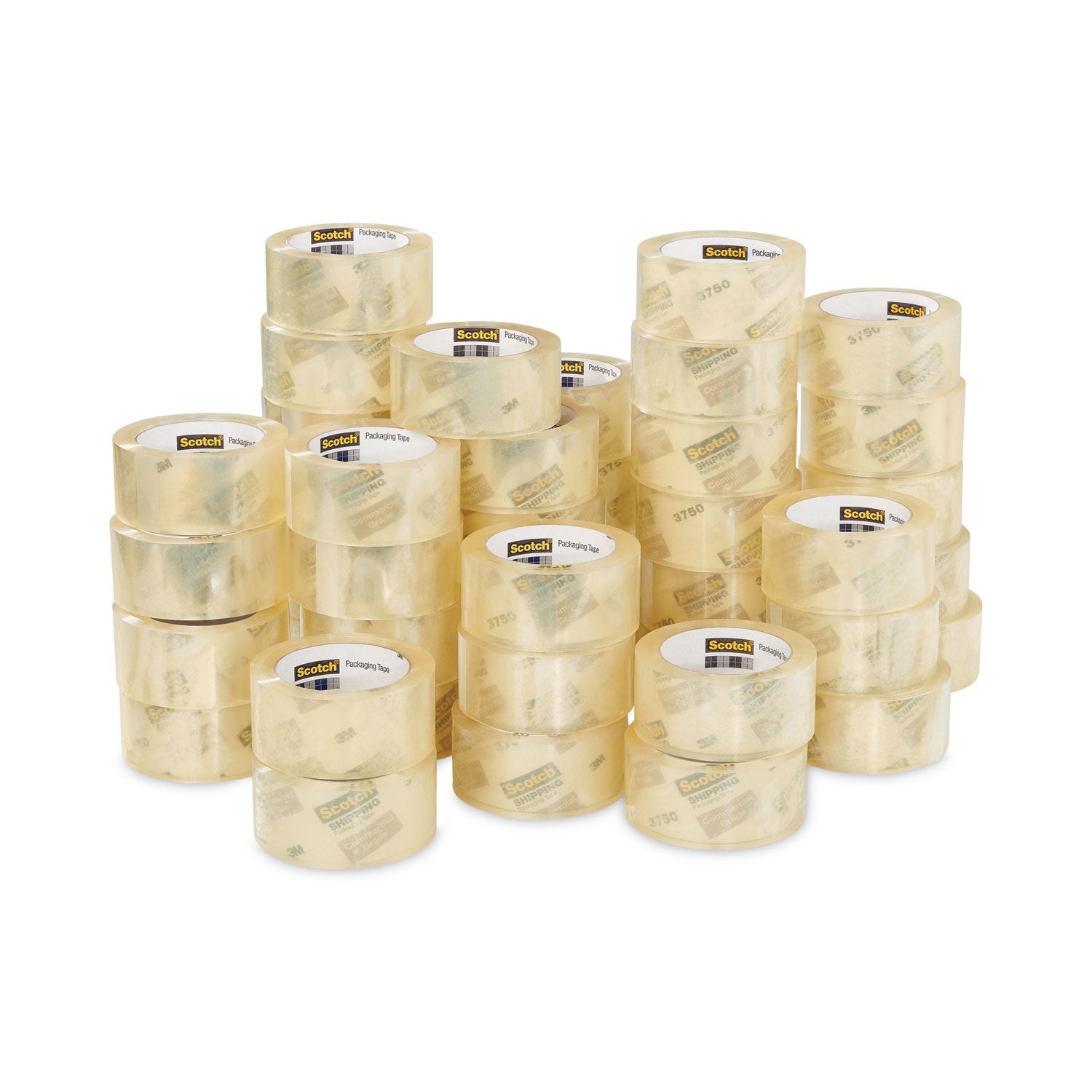 Scotch Commercial-Grade Shipping/Packaging Tape - 54.60 yd Length x 1.88" Width x 3.1 mil Thickness - 3" Core - Clear - Synthetic Rubber Resin - For Sealing, Splicing - 48 / Carton