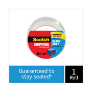 Scotch Heavy-Duty Shipping/Packaging Tape, Clear, 1.88" x 54.60 yd x 3.1 mil, 3" Core, Synthetic Rubber Resin, Split/Tear/Breakage Resistant, 1 Roll