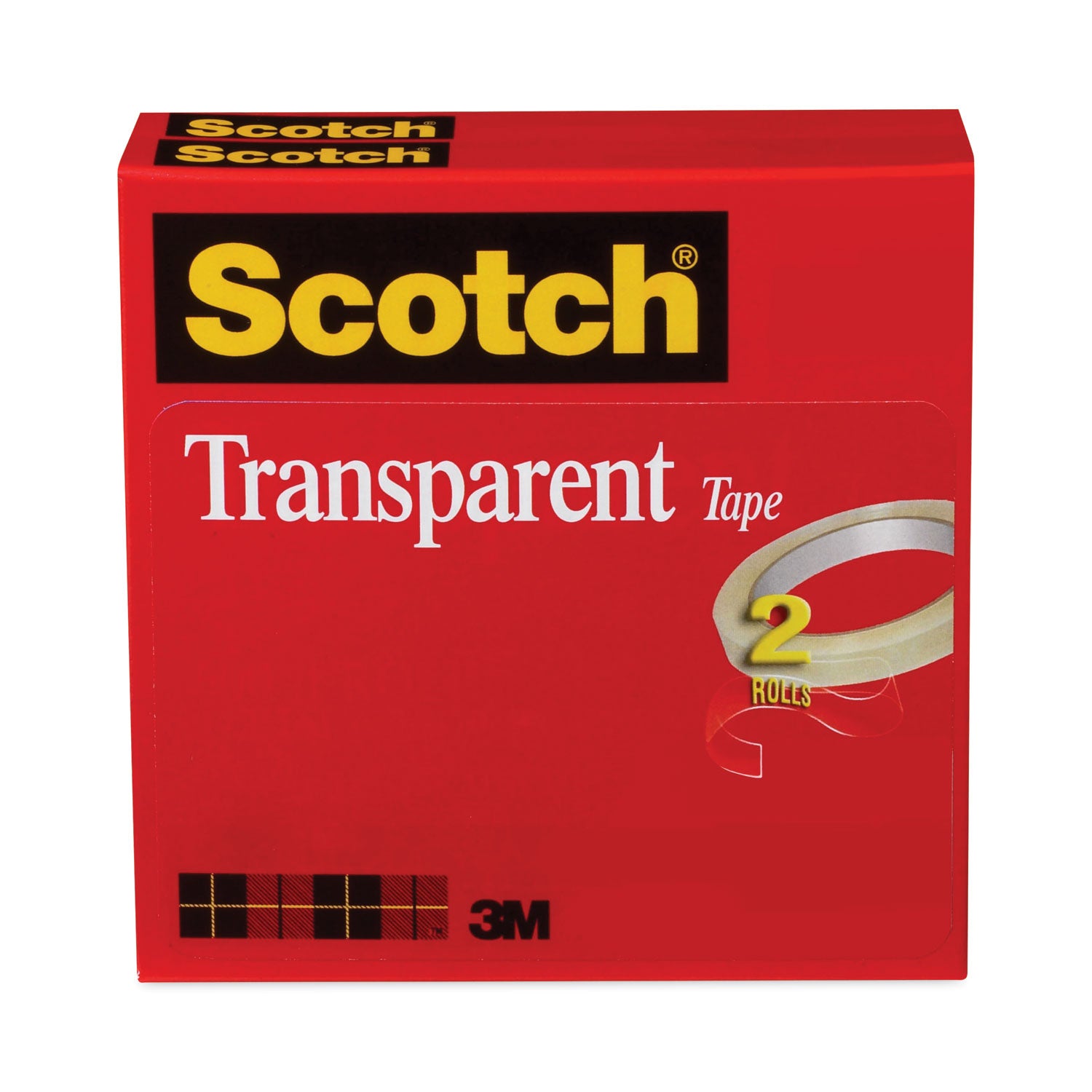 Scotch Transparent Tape - 1/2"W - 72 yd Length x 0.50" Width - 3" Core - Clear - Long Lasting, Moisture Resistant, Stain Resistant - For Sealing, Label Protection, Wrapping, Mending - 1 Pack