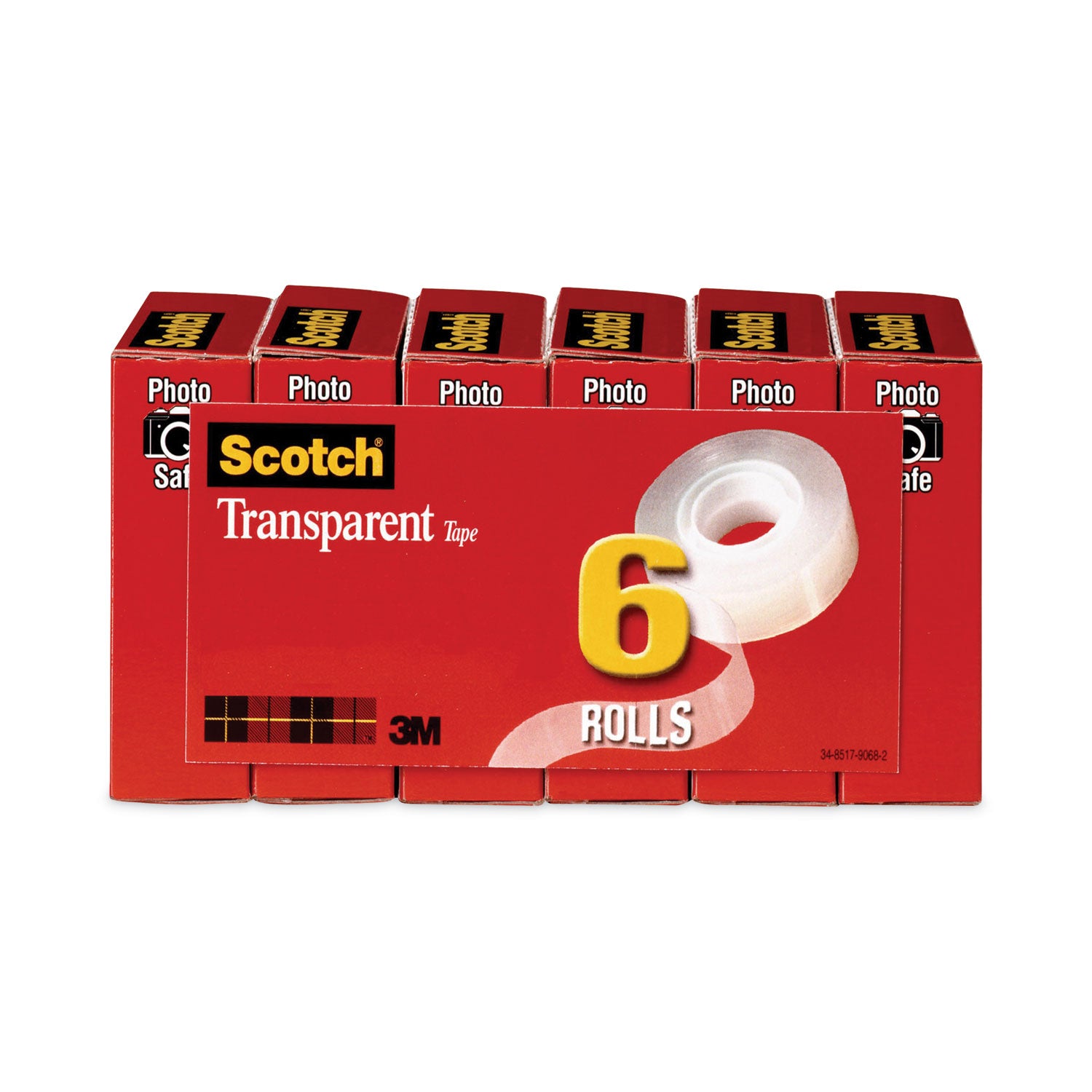 36 yd Length x 0.75" Width - 1" Core - Clear - Stain Resistant, Moisture Resistant, Long Lasting - For Wrapping, Sealing, Mending, Label Protection - 1 Pack