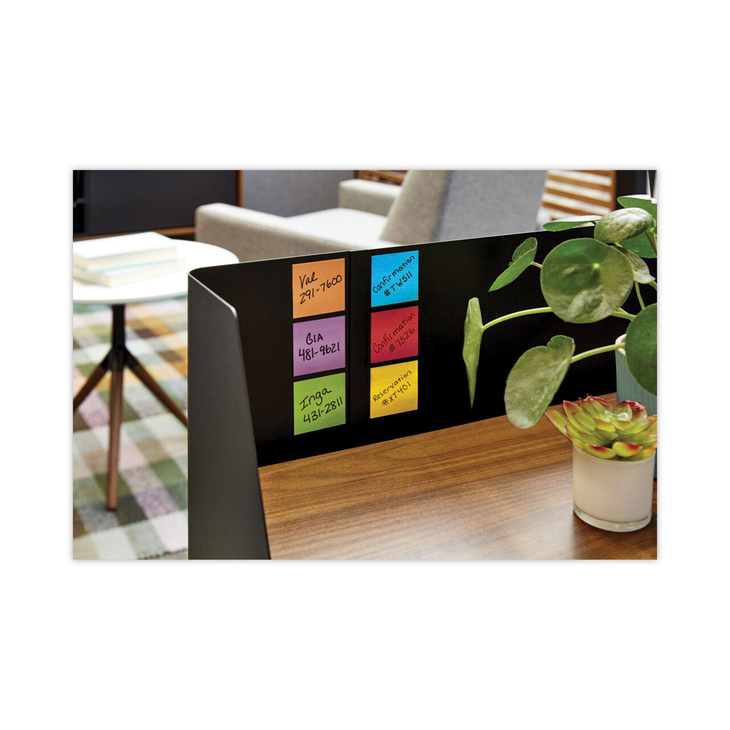 Post-it&reg; Super Sticky Notes - Energy Boost Color Collection - 720 - 2" Flag/Note Width x 2" Flag/Note Length - Square - 90 Sheets per Pad - Unruled - Vital Orange, Tropical Pink, Limeade, Blue Paradise - Paper - Self-adhesive - 1 Pack