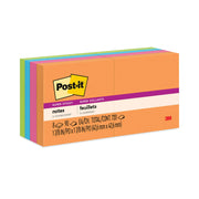 Post-it&reg; Super Sticky Notes - Energy Boost Color Collection - 720 - 2" Flag/Note Width x 2" Flag/Note Length - Square - 90 Sheets per Pad - Unruled - Vital Orange, Tropical Pink, Limeade, Blue Paradise - Paper - Self-adhesive - 1 Pack