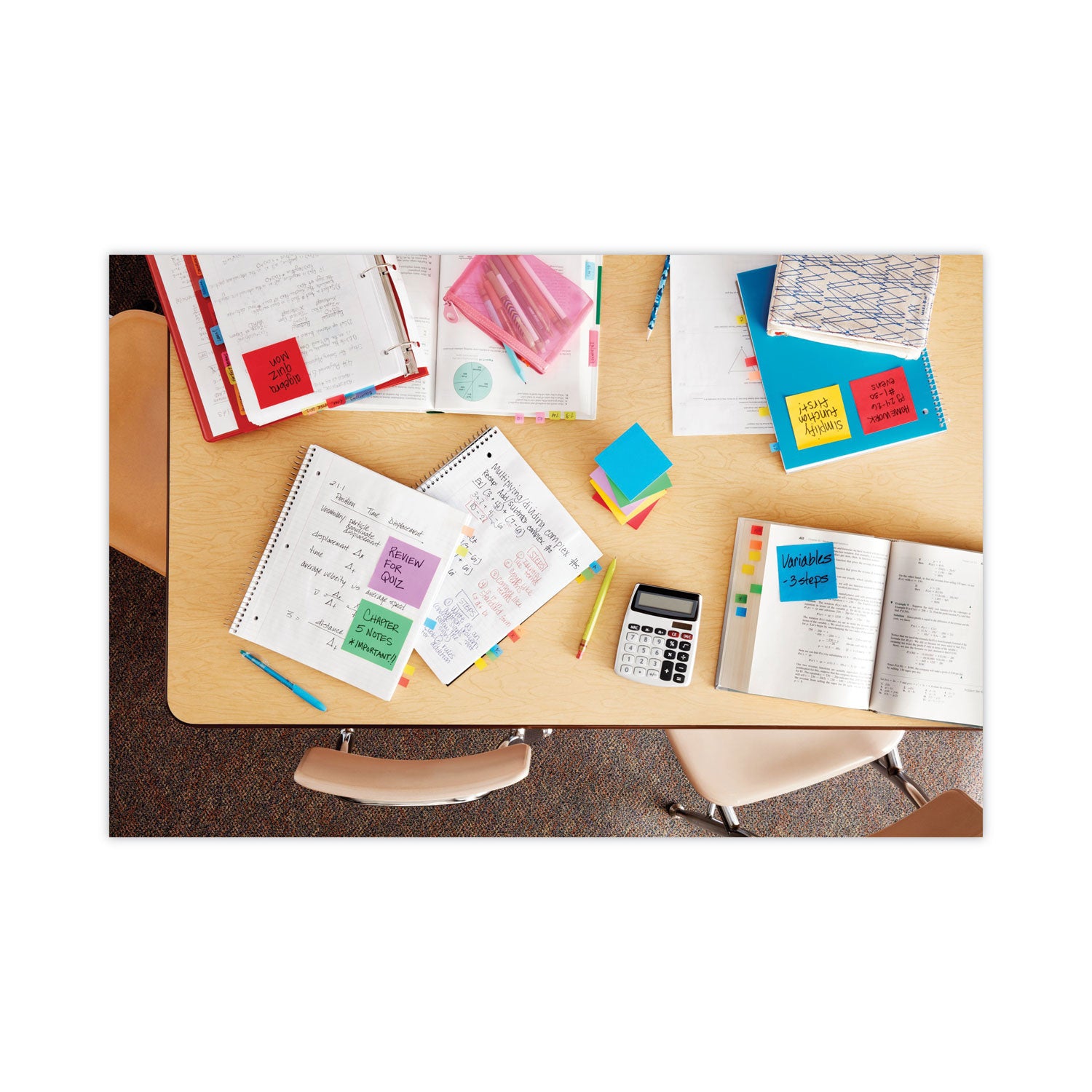 Post-it Super Sticky Notes, Playful Primaries Color Collection, 3" x 3", 90 Sheets per Pad, 5 Pads, Multicolor
