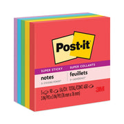 Post-it Super Sticky Notes, Playful Primaries Color Collection, 3" x 3", 90 Sheets per Pad, 5 Pads, Multicolor