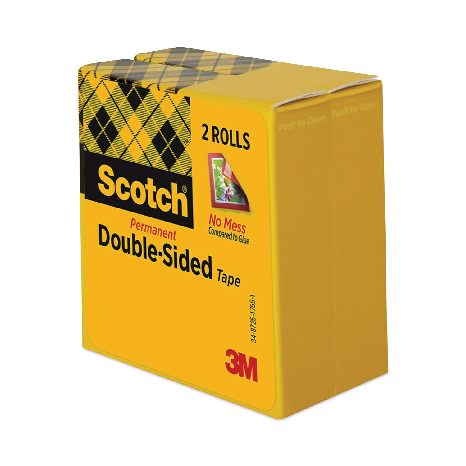 Scotch Permanent Double-Sided Tape - 1/2"W - 36 yd Length x 0.50" Width - 3" Core - Clear - Long Lasting - For Attaching, Mounting - 1 Pack