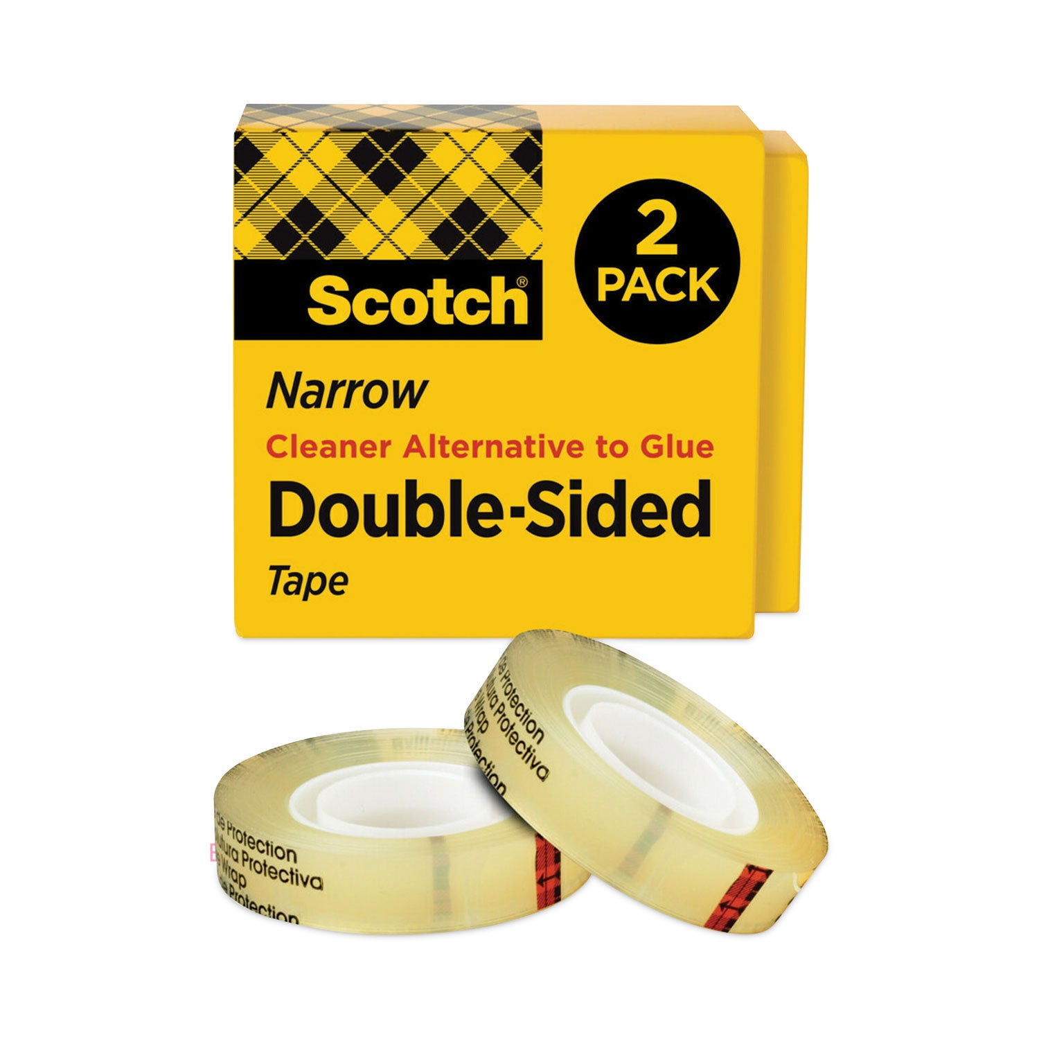Scotch Permanent Double-Sided Tape - 1/2"W - 36 yd Length x 0.50" Width - 3" Core - Clear - Long Lasting - For Attaching, Mounting - 1 Pack