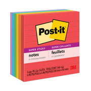 540 - 4" Flag/Note Width x 4" Flag/Note Length - Square - 90 Sheets per Pad - Ruled - Candy Apple Red, Vital Orange, Lucky Green, Sunnyside, Blue Paradise, Iris Infusion - Paper - Self-adhesive - 6 / Pack