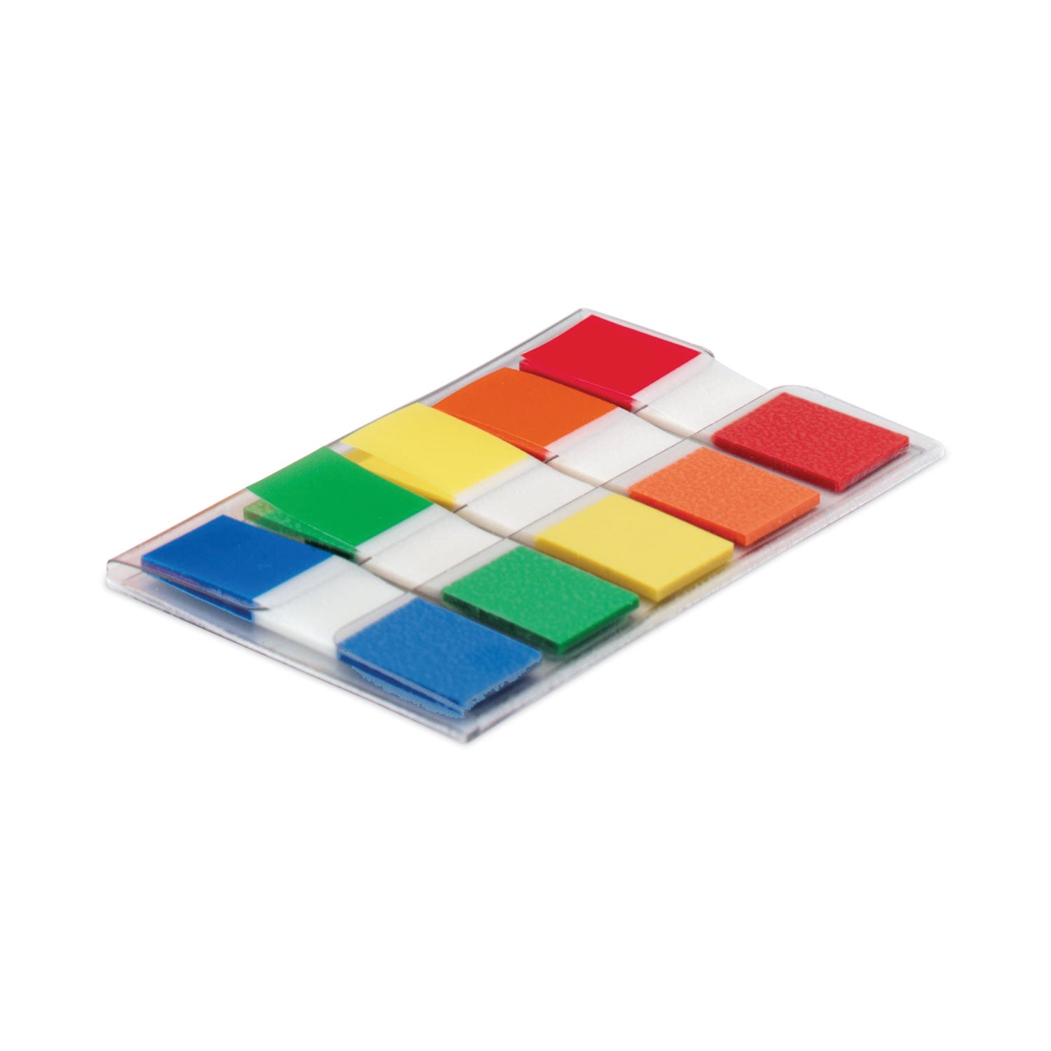 20 x Blue, 20 x Green, 20 x Orange, 20 x Red, 20 x Yellow - 1/2" Flag/Note Width x 1 3/4" Flag/Note Length - Rectangle - Unruled - Blue, Red, Orange, Green, Yellow, Assorted - Removable, Self-adhesive - Dispenser Included - 1 Pack