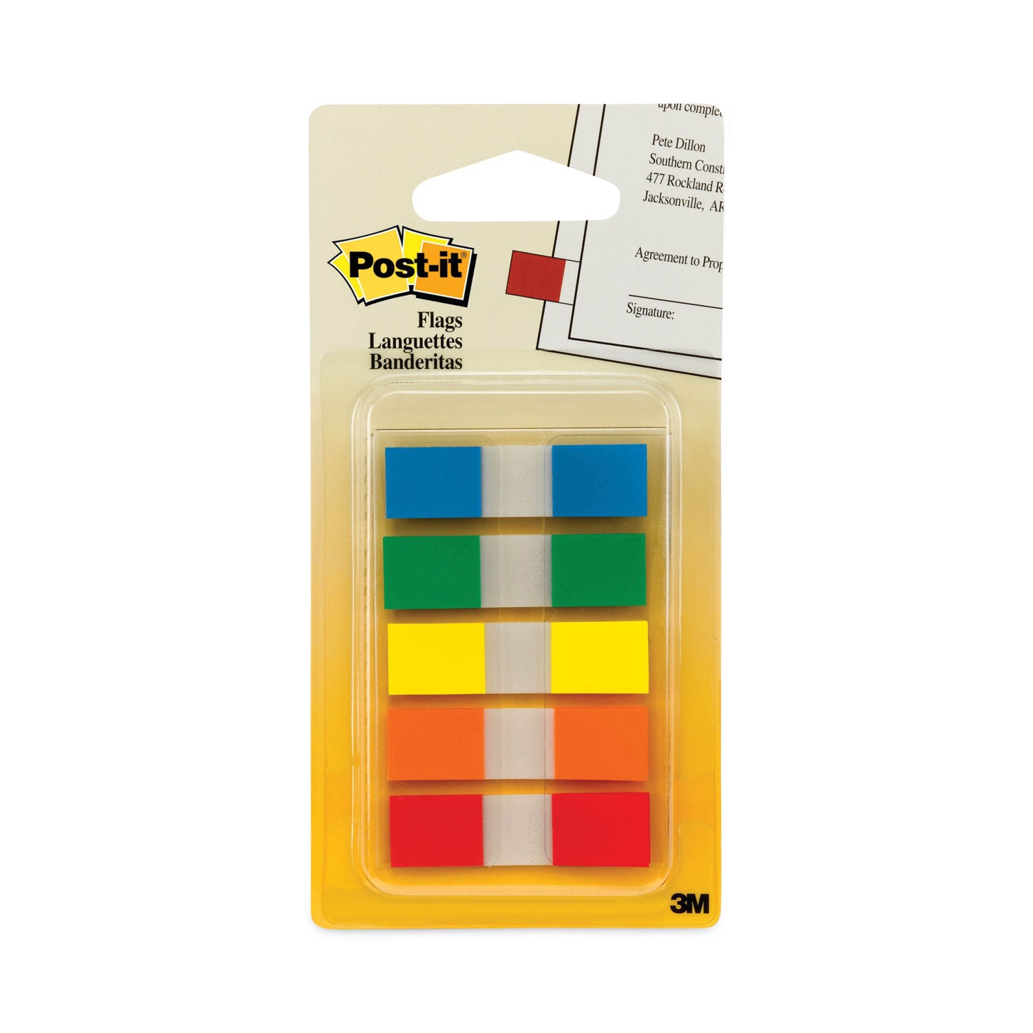 20 x Blue, 20 x Green, 20 x Orange, 20 x Red, 20 x Yellow - 1/2" Flag/Note Width x 1 3/4" Flag/Note Length - Rectangle - Unruled - Blue, Red, Orange, Green, Yellow, Assorted - Removable, Self-adhesive - Dispenser Included - 1 Pack