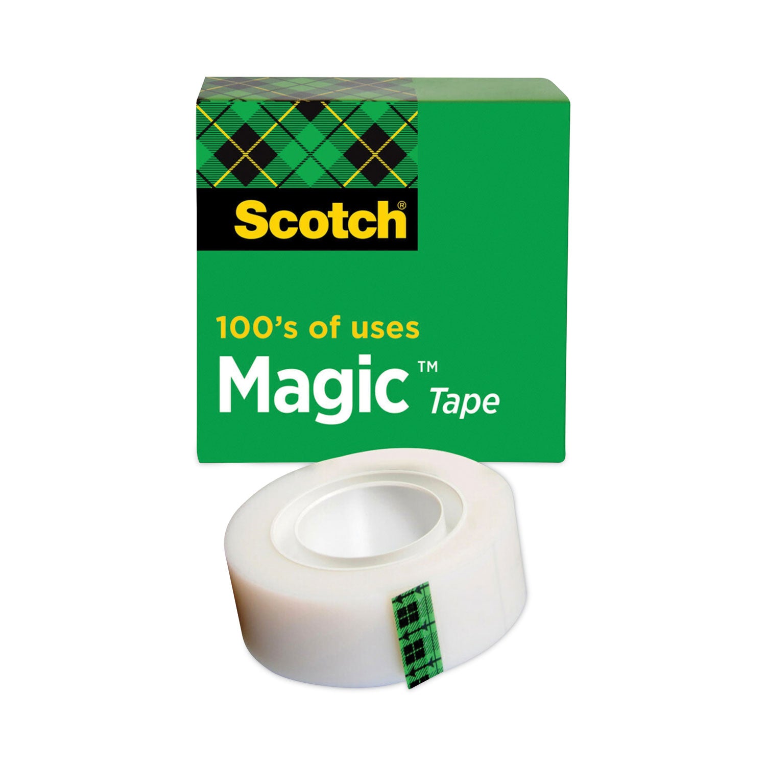 Scotch 3/4"W Magic Tape - 27.78 yd Length x 0.75" Width - 1" Core - Matte - Clear - Tear Resistant, Split Resistant - For Mending, Splicing - 1 Roll