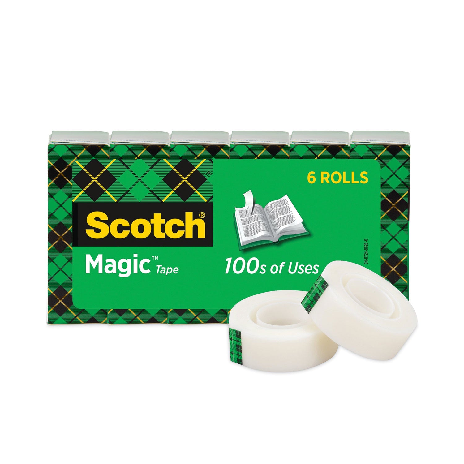 Scotch 3/4"W Magic Tape - 36 yd Length x 0.75" Width - 1" Core - Matte - Clear - Split Resistant, Tear Resistant - For Mending, Splicing - 1 Pack