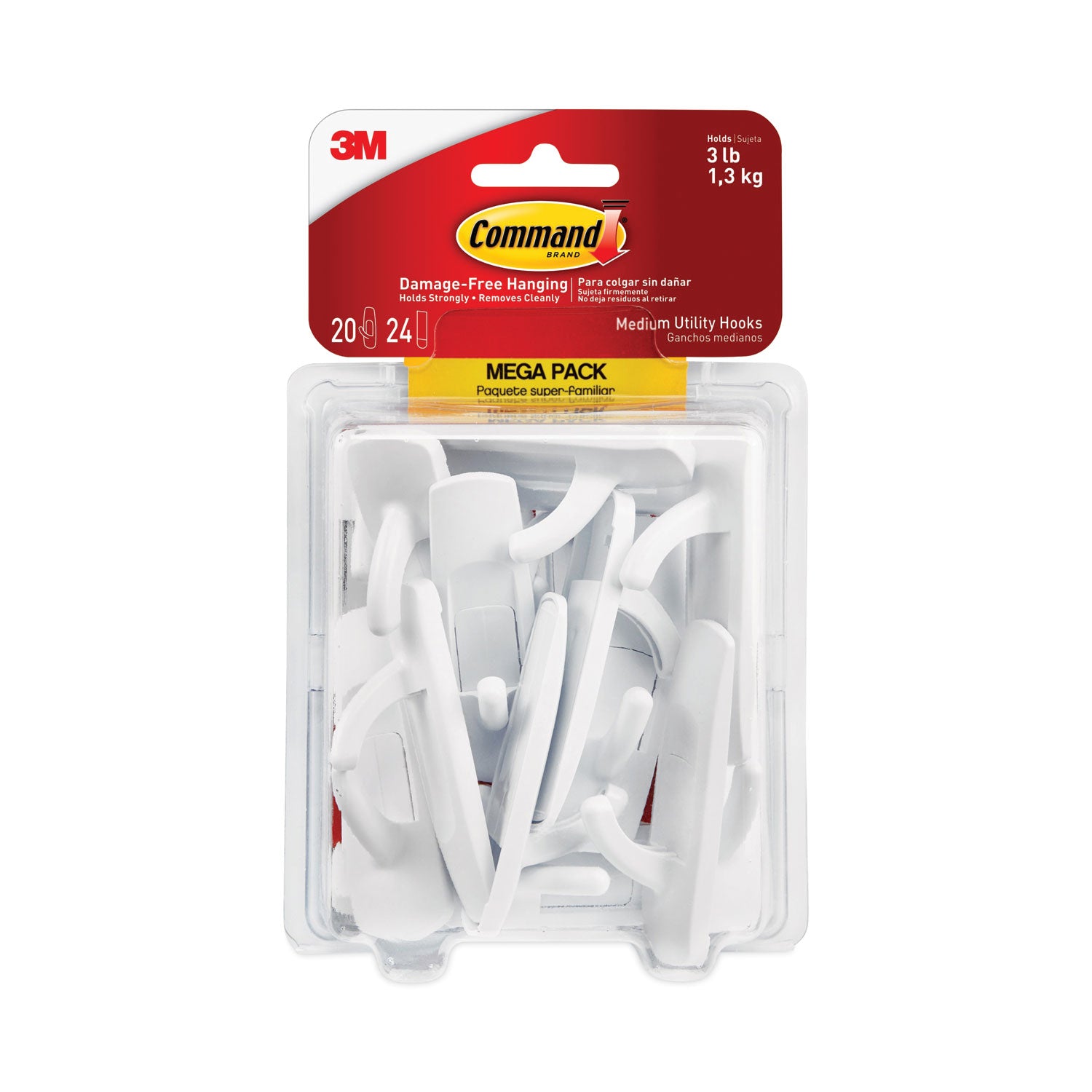 3 lb (1.36 kg) Capacity - for Multipurpose, Paint, Wood, Tile - White - 20 / Pack