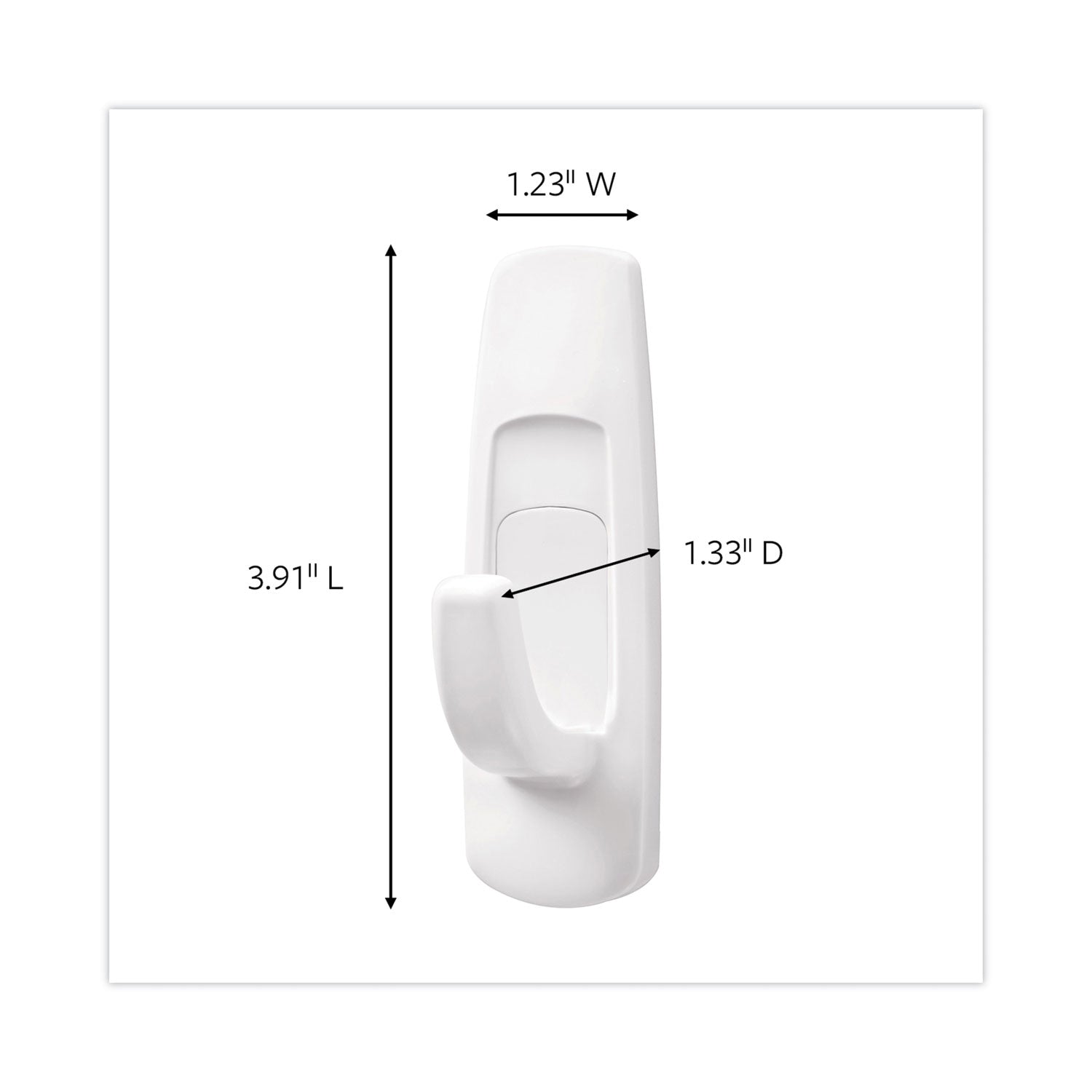 14 Hooks - 14 Large Hook - 5 lb (2.27 kg) Capacity - 3.9" Height x 1.8" Width - for Multipurpose, Paint, Wood, Tile - Plastic - White - 20 / Pack